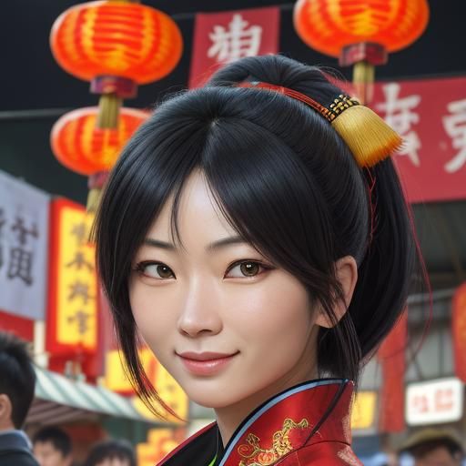 Ling Xiaoyu Portrait in Anime Style