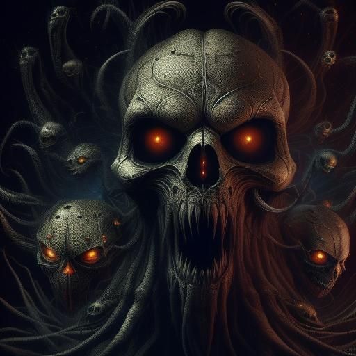 Eerie Halloween Guess Box with Tarantula, Spooky Digital Art