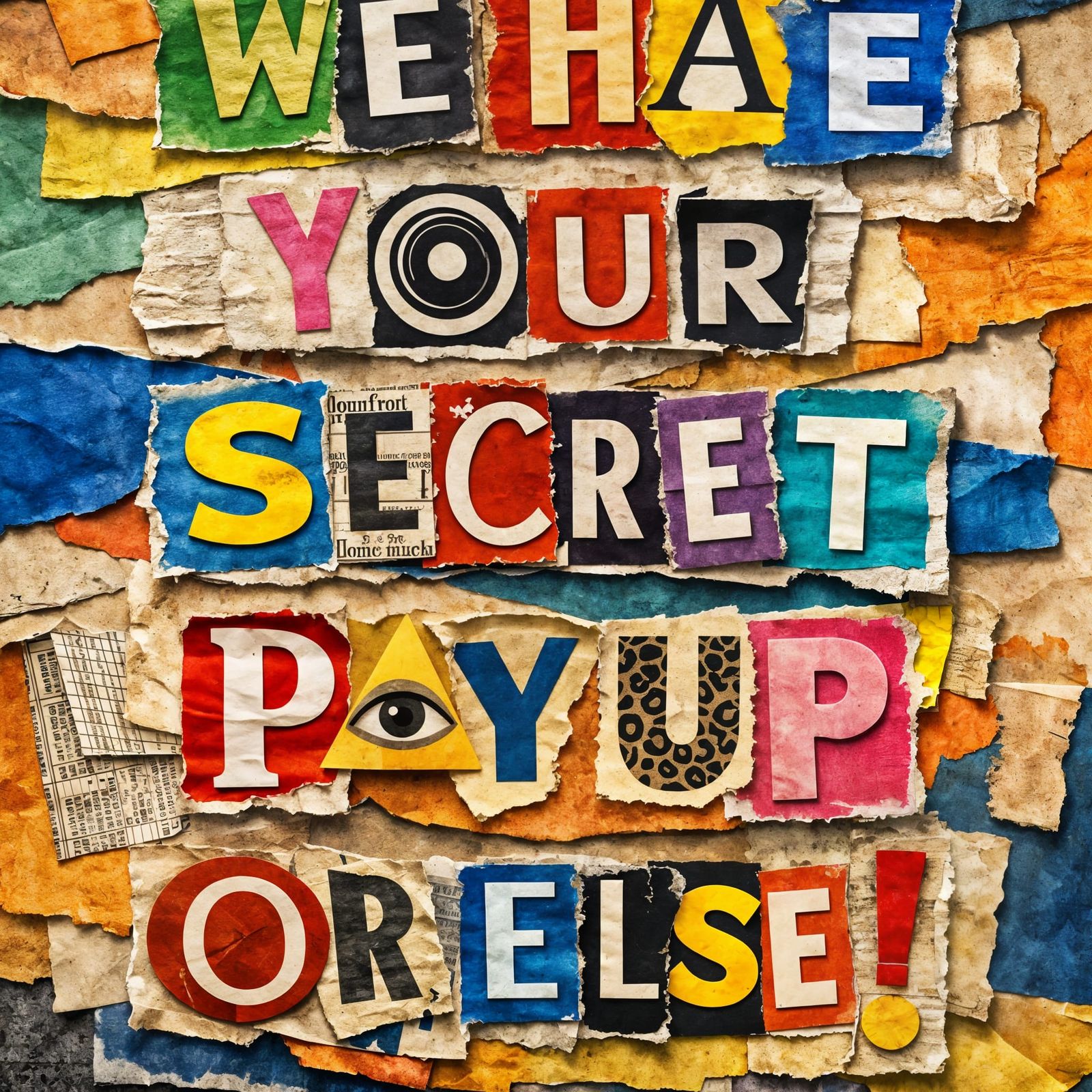 Colorful Layered Paper Ransom Letter Art