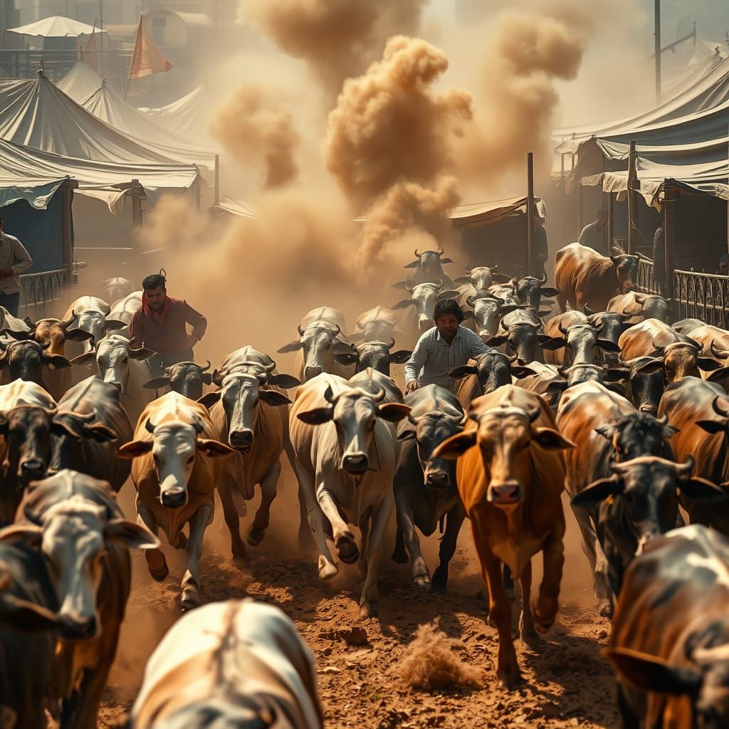 Cattle Market Mayhem in South Asian Style
