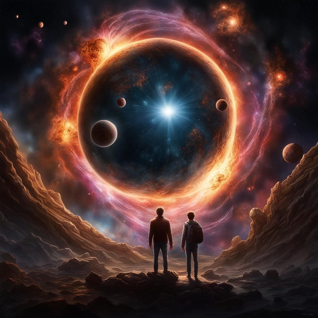 Cosmic Last Man Standing in Hyperrealistic Style