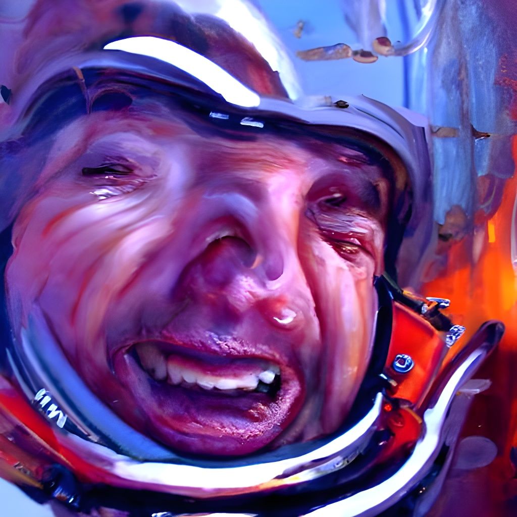 Stranded in Space: A Realistic Oil Painting
