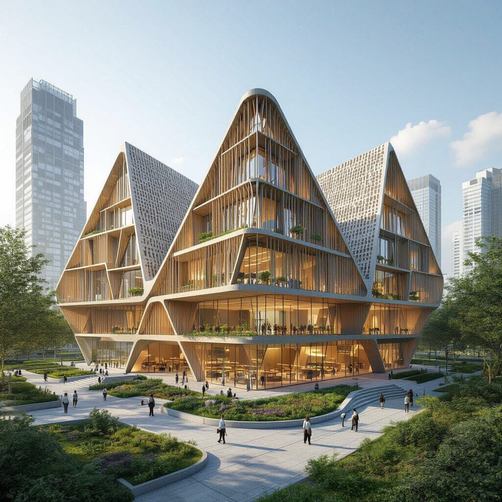 Futuristic Timber Primary School Design in Sunny Urban Setti...