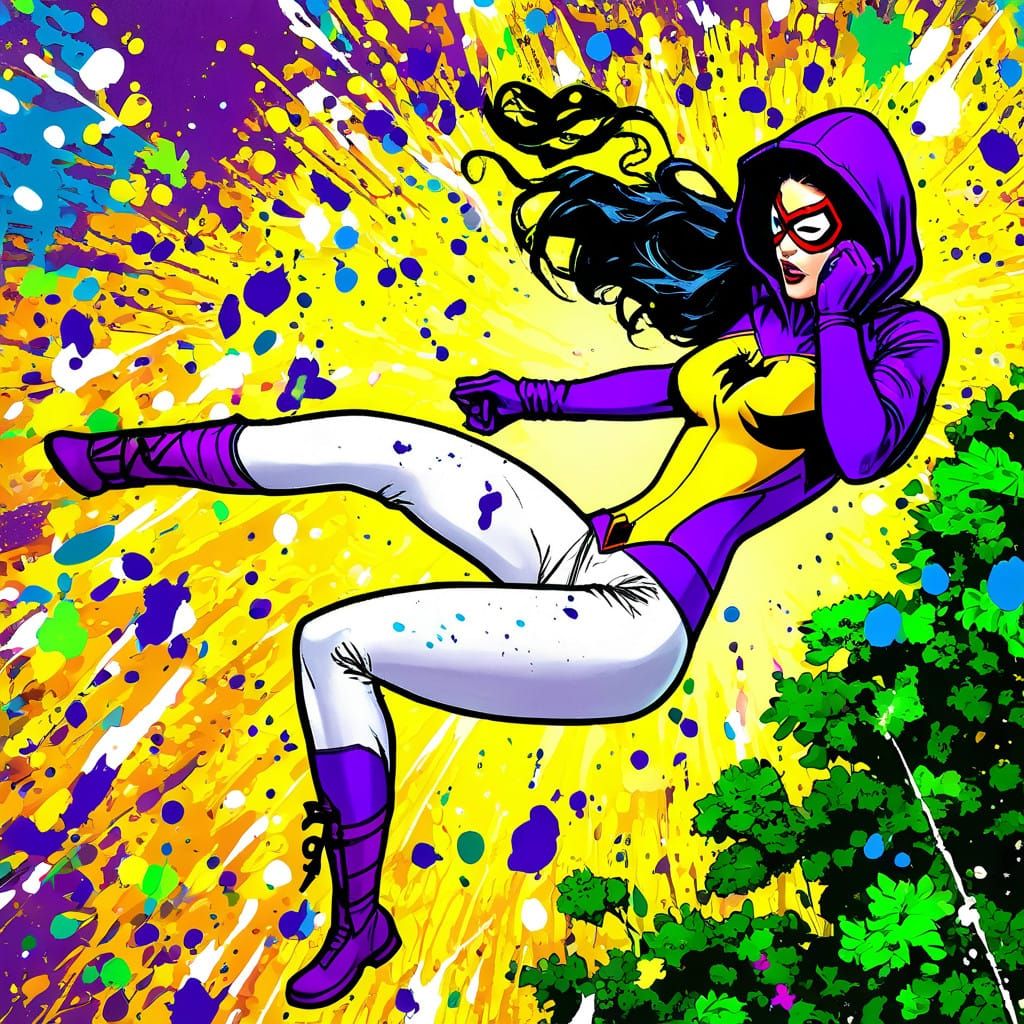 Spider-Woman in Street Art-Inspired Urban Landscape