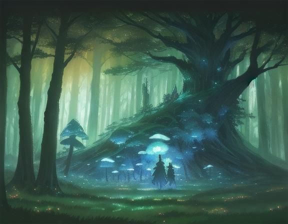 Princess Mononoke Forest Spirits in Anime Style