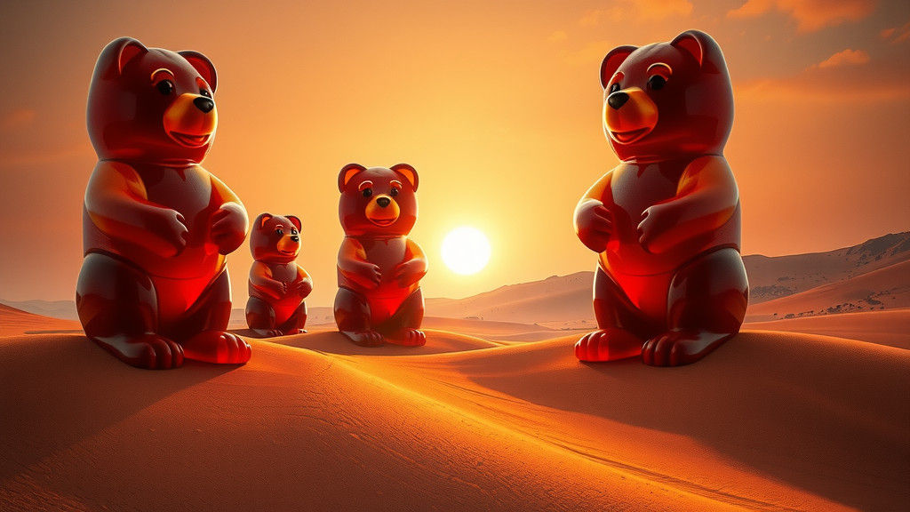 Haribo Bears on Mars in Surreal Portrait