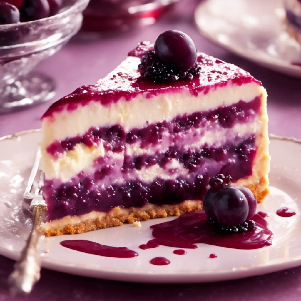 Three Layer Grape Cheesecake