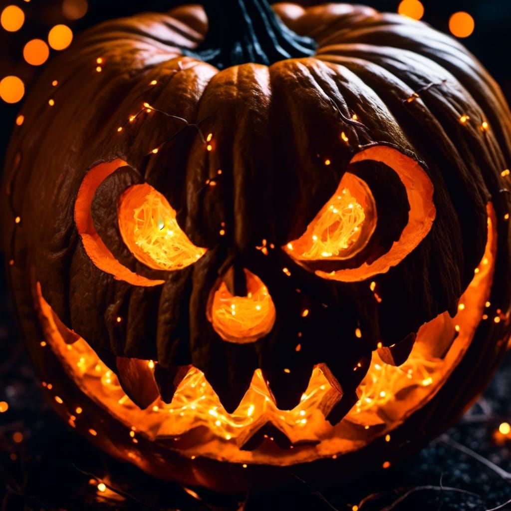 Majestic Jack-o'-Lantern with Skellington Face