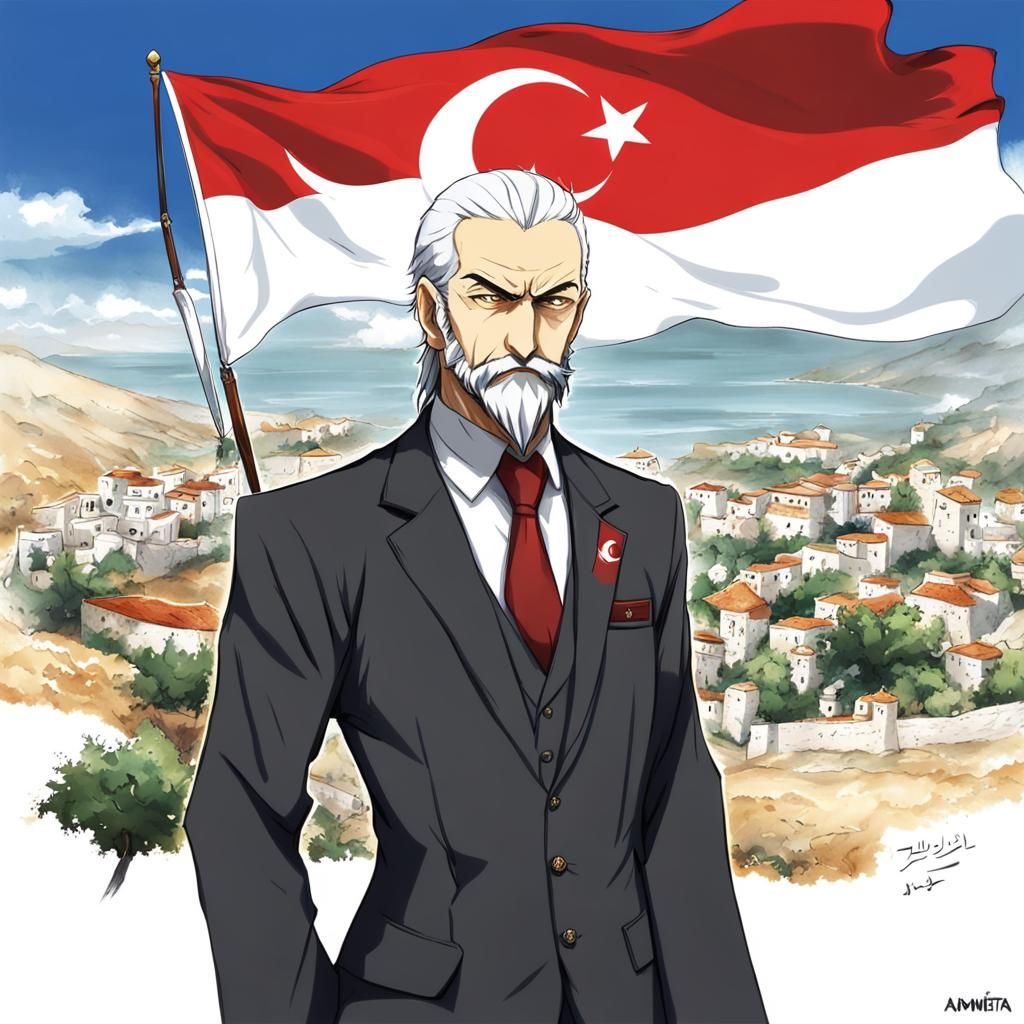 Personified Turkish Republic of Northern Cyprus in Anime Sty...