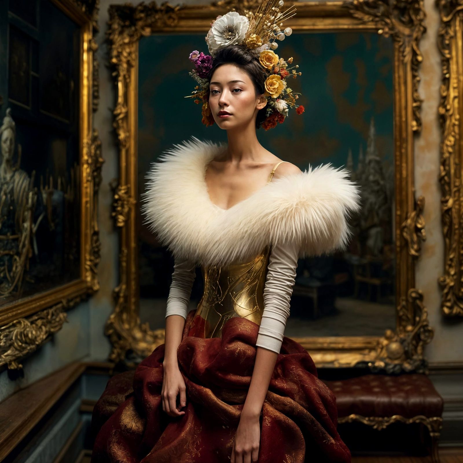 Abstract Gold Cycles: Hyperrealistic Matte Painting