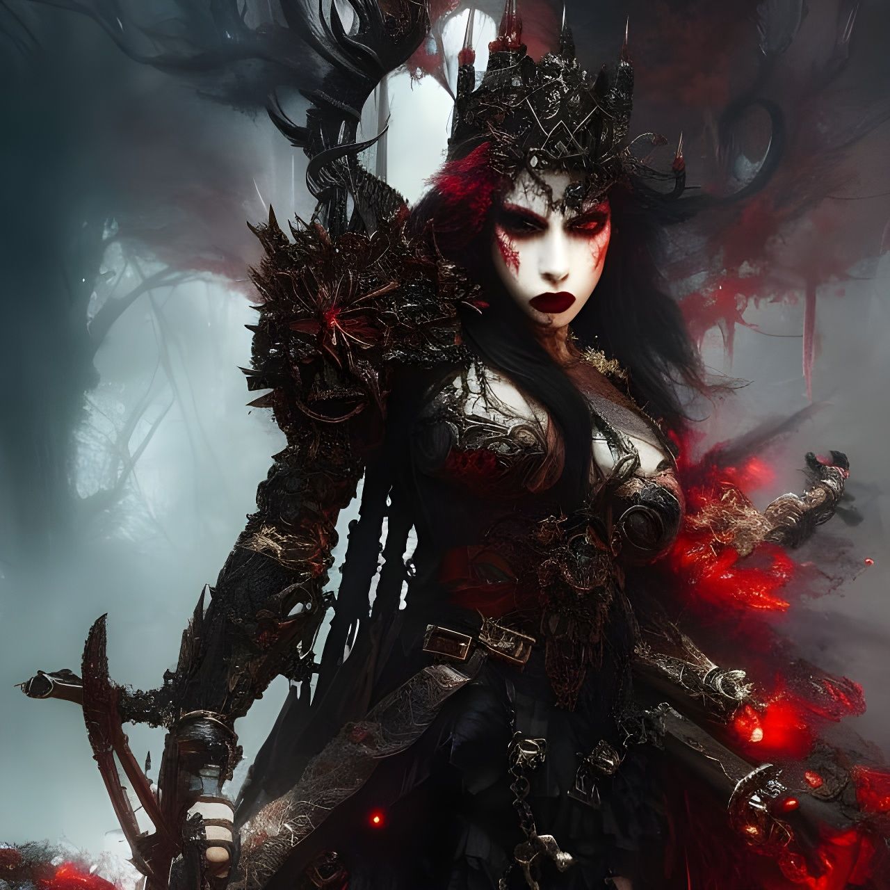 Demonic Vampire Portrait in Hyperdetailed Fantasy Art
