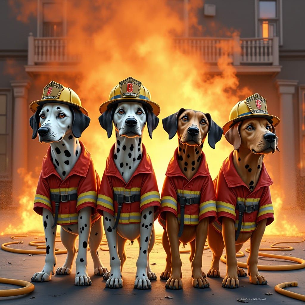 Dogs as fire fighters