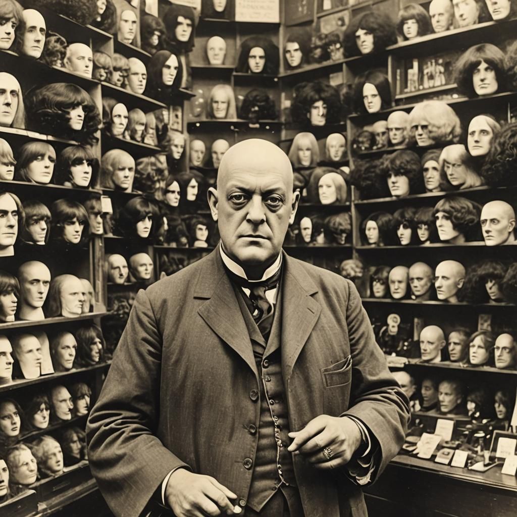 Aleister Crowley Shopping at a Discount Wig Store