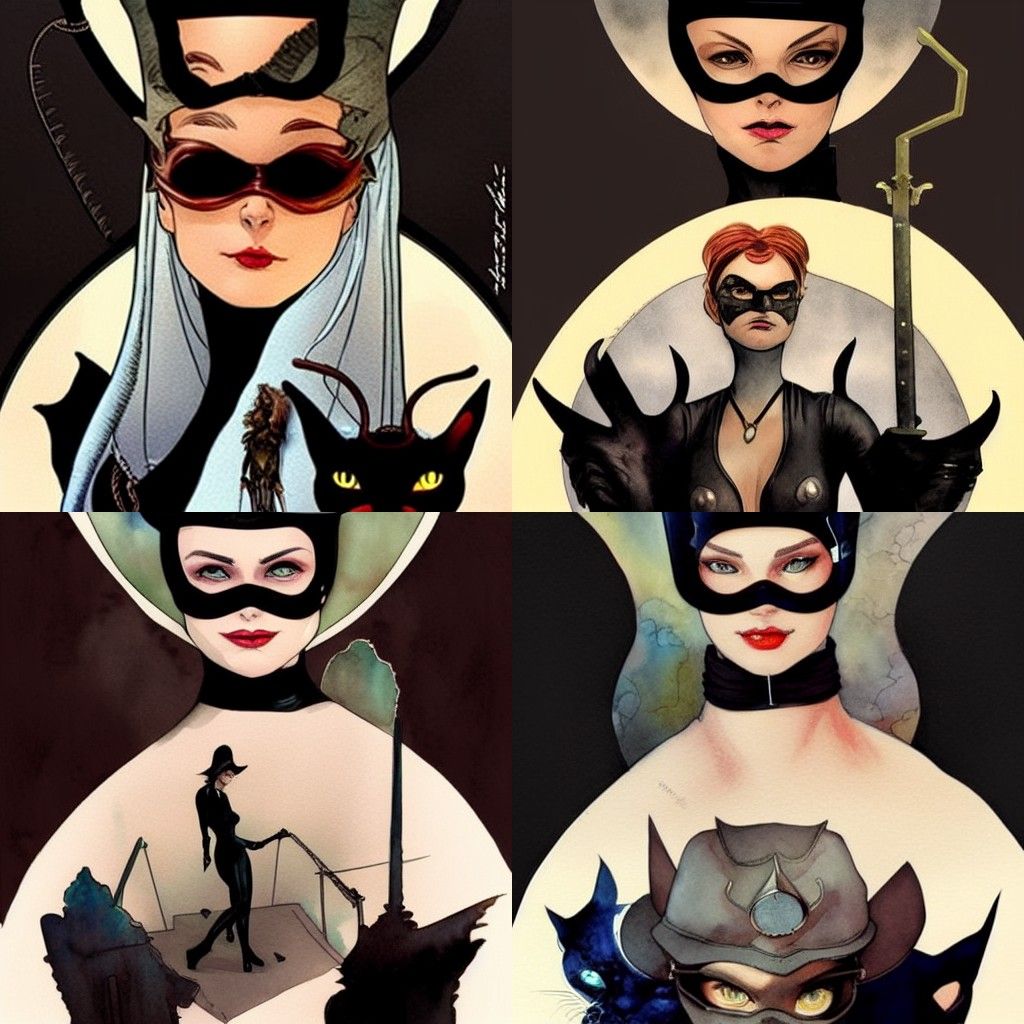 Victorian Catwoman in Post-Apocalyptic Comic Art Style