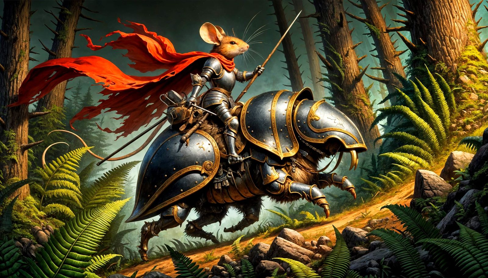 Brave Mouse Knight Arthur Charges into Battle