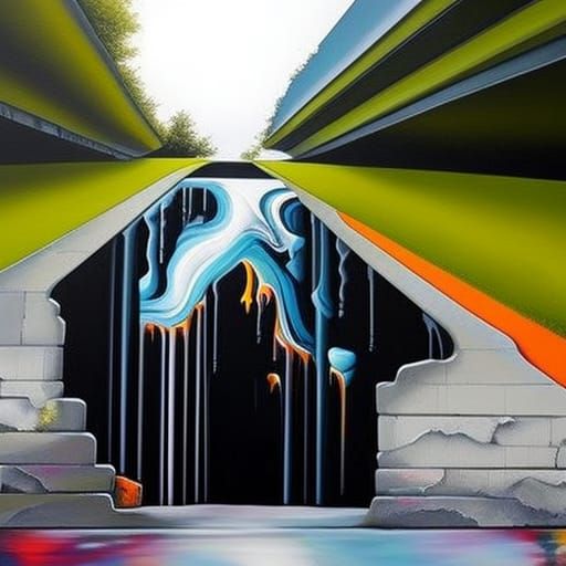 Colorful Graffiti Street Art in Splash Art Style