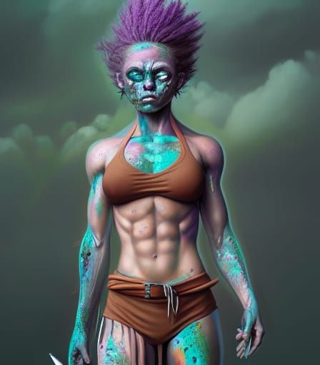 Pagan Warrior Girl in Hyperdetailed 8k Resolution