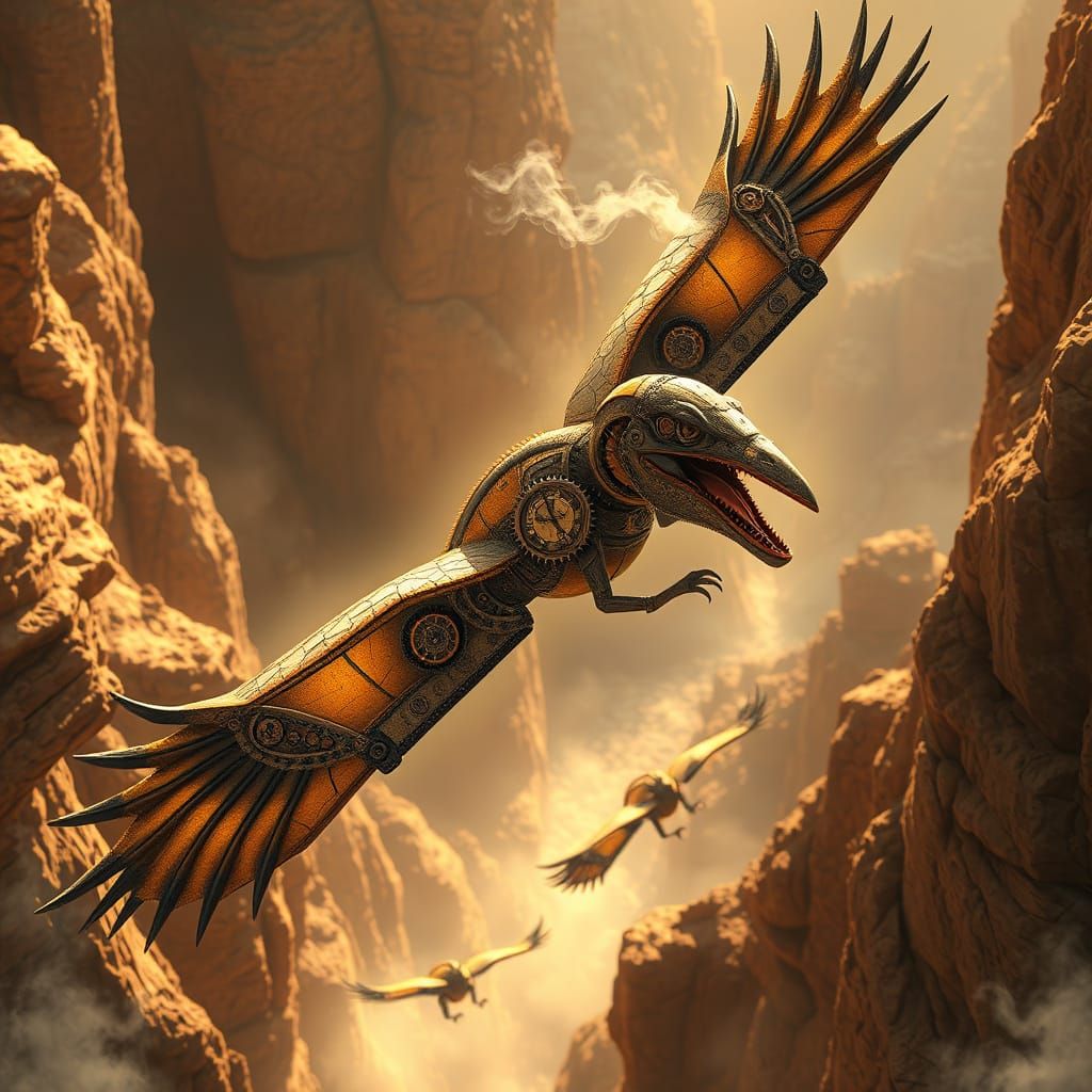 Steampunk Jurassic Park Rebirth: Clockwork Pterodactyl
