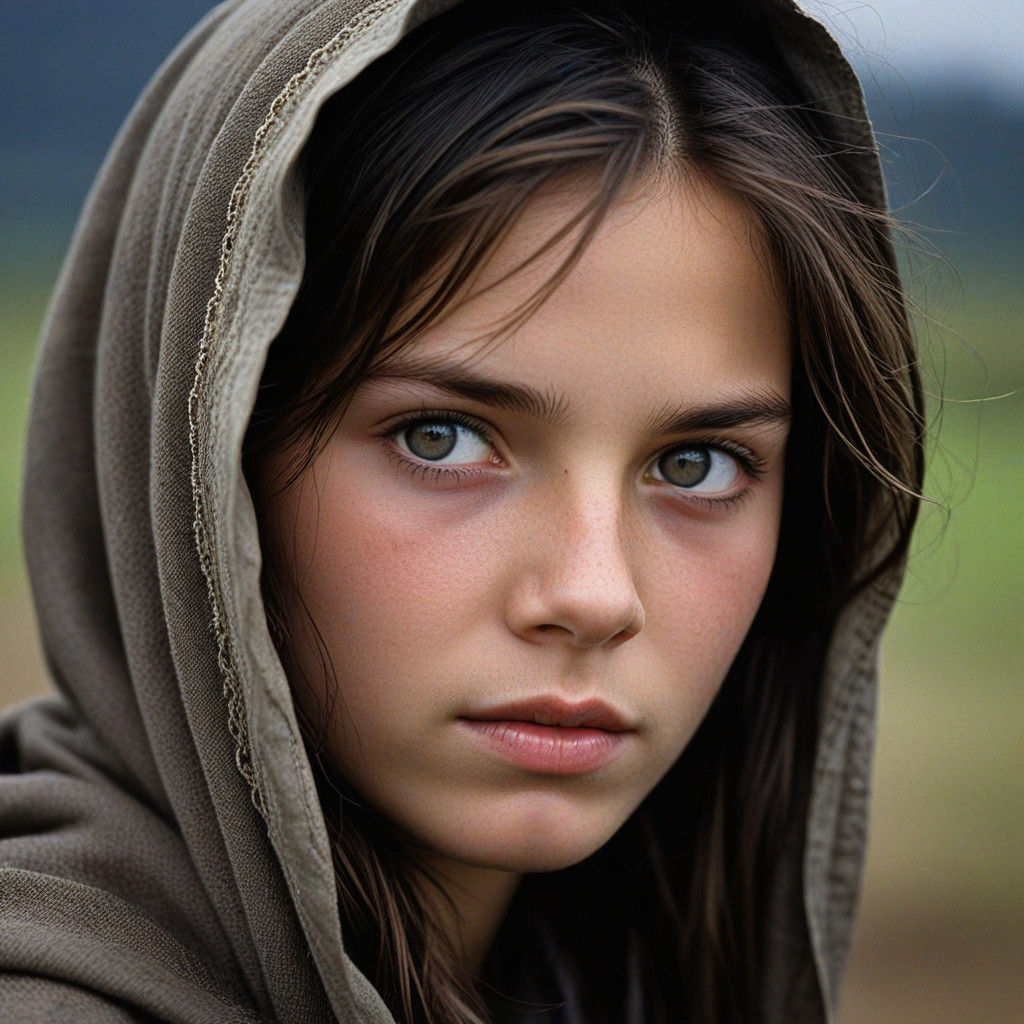 Elegant Youth Portrait with Stormy Eyes