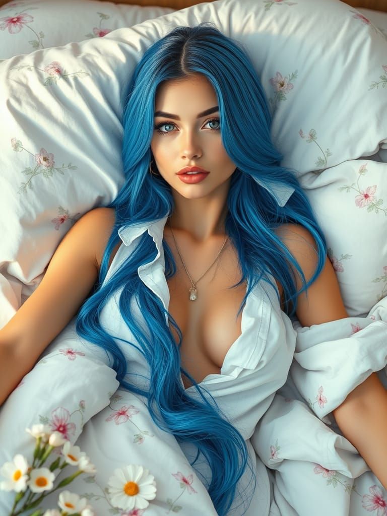 Hyperrealistic Pin-up Beauty in a Floral Fantasy