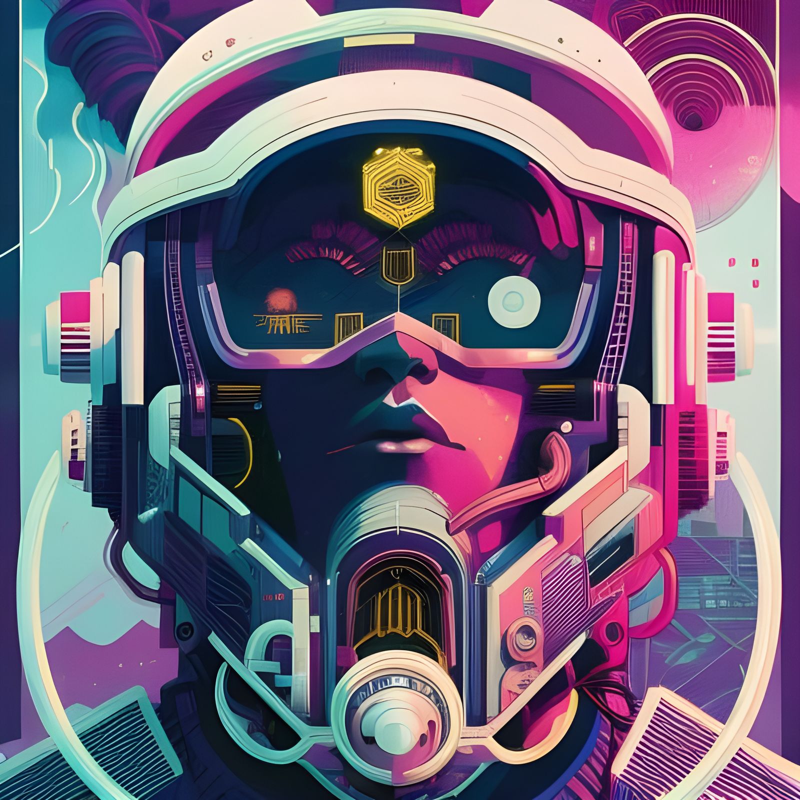 Cosmic Cyberpunk Cyborg: Hyper-Detailed Artwork