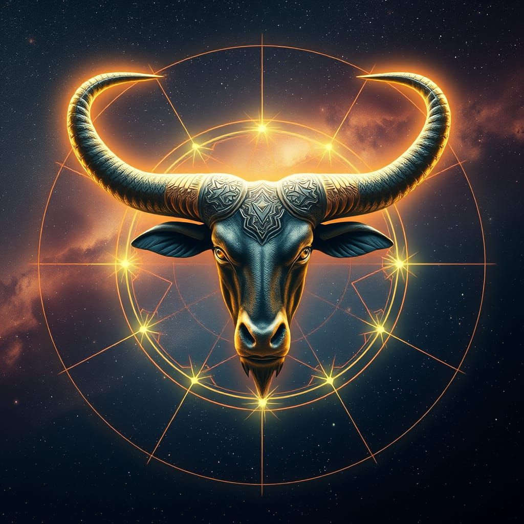 Taurus Head Illuminated in Cosmic Landscape