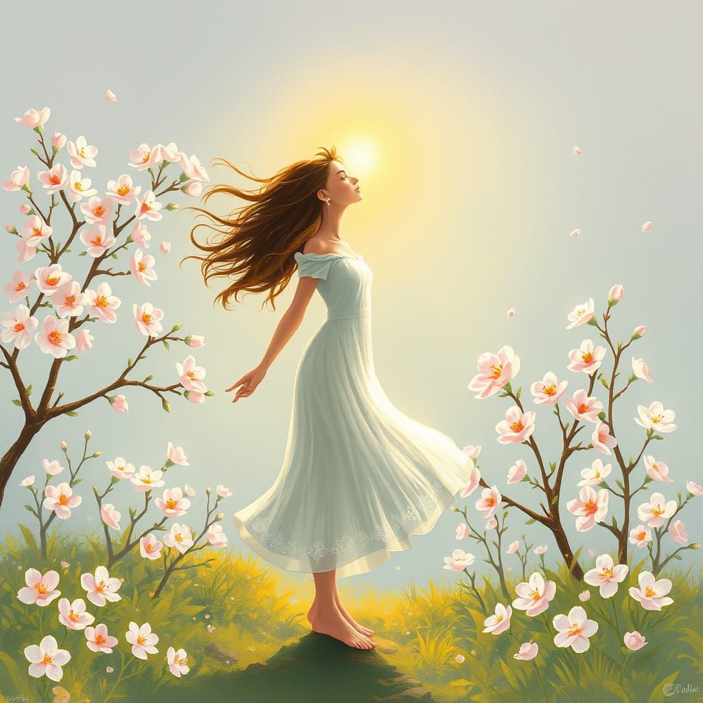 Barefoot Woman: Spring Winds and Blossoms