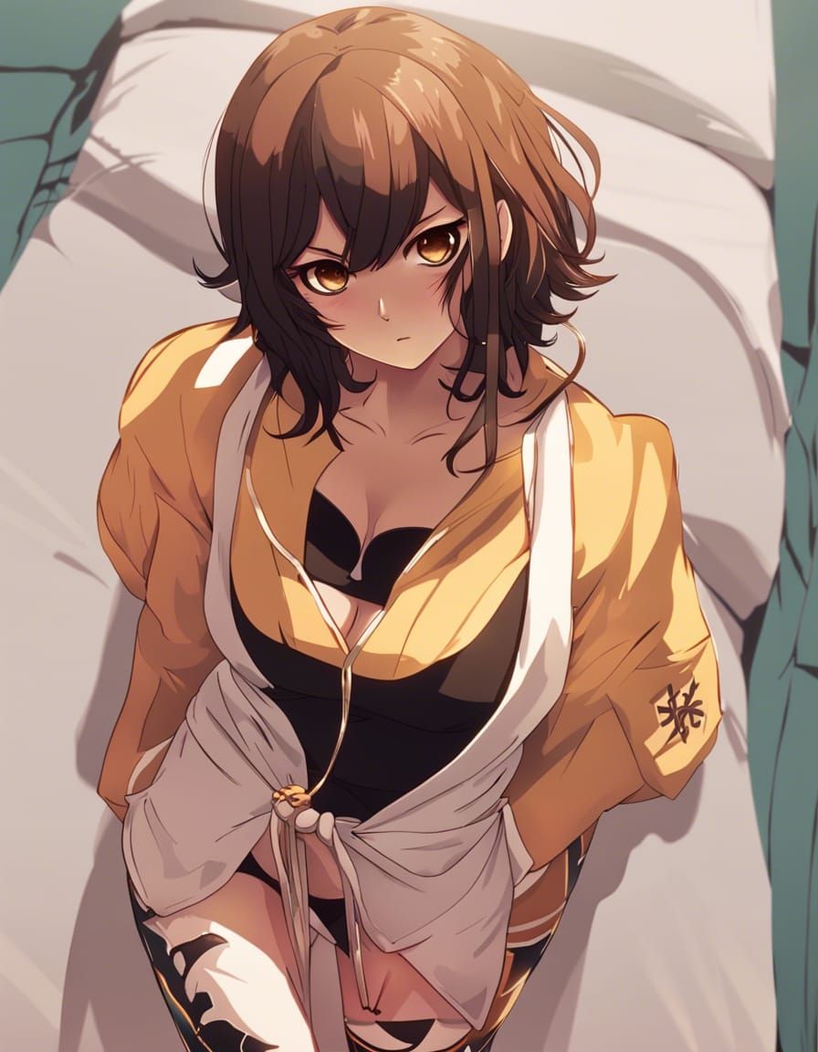 Fierce Woman Warrior in Demon Slayer Anime Style