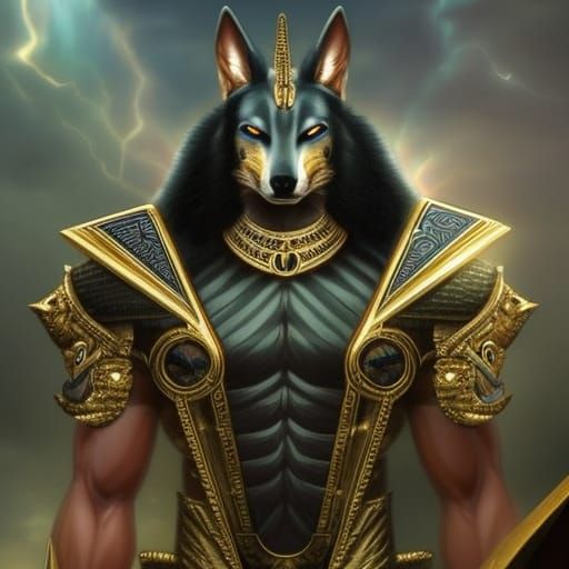 Anubis: Jackal-Headed God of Death in Hyperrealism