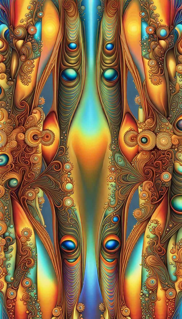Iridescent Fractals of Multiples in Hyperrealistic Style