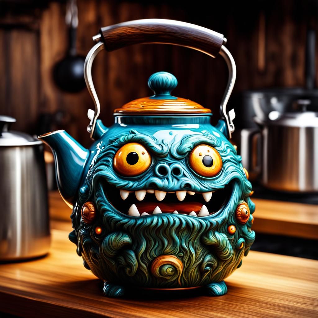 Lil monster ceramic teapot🫖