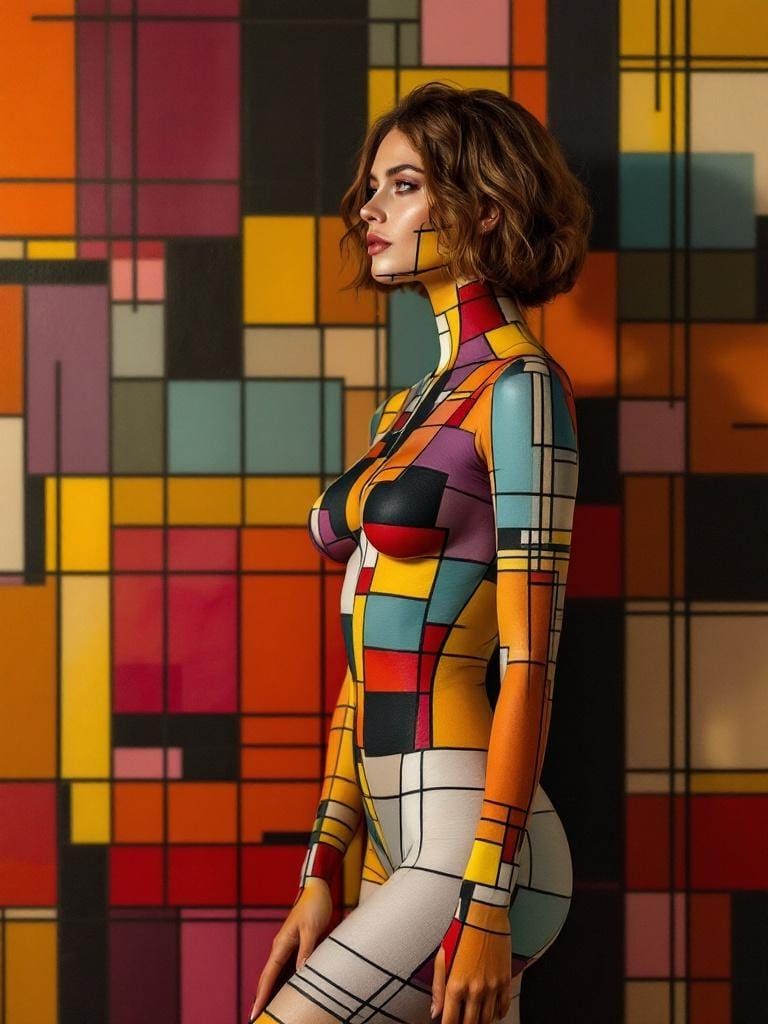 Geometric Fusion: A Portrait in Soft Focus Aesthetic