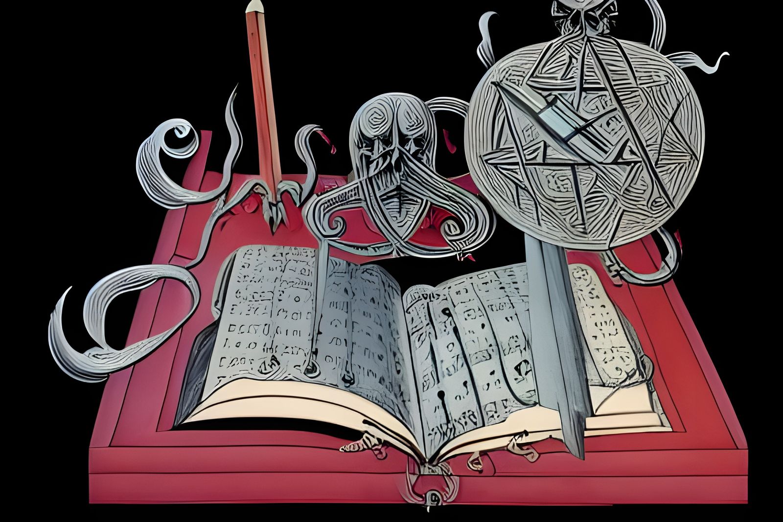 Esoteric Research Grimoire in Illuminated Manuscript Style