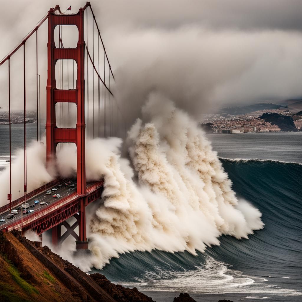 Tsunami Overwhelms Golden Gate Bridge