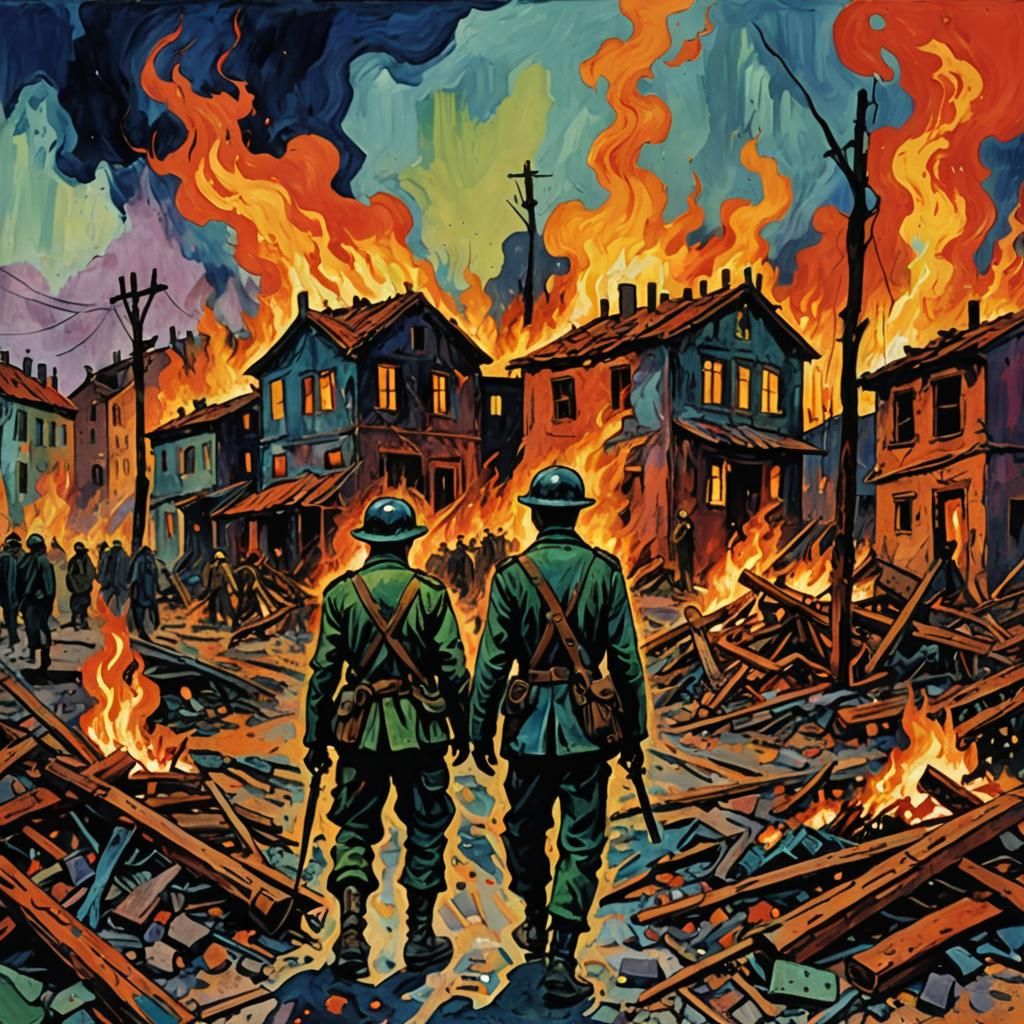 Post-Apocalyptic War Anguish in Expressionist Fauvism