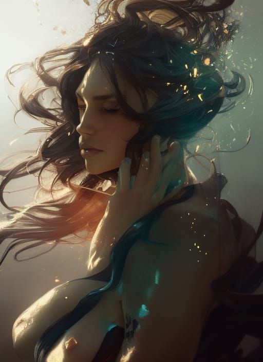 Detailed Portrait with Dynamic Lighting, Digital Art