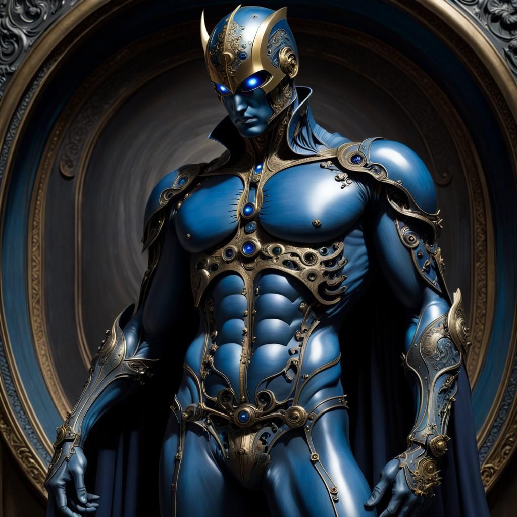 Interdimensional Superhero in Digital Baroque Style