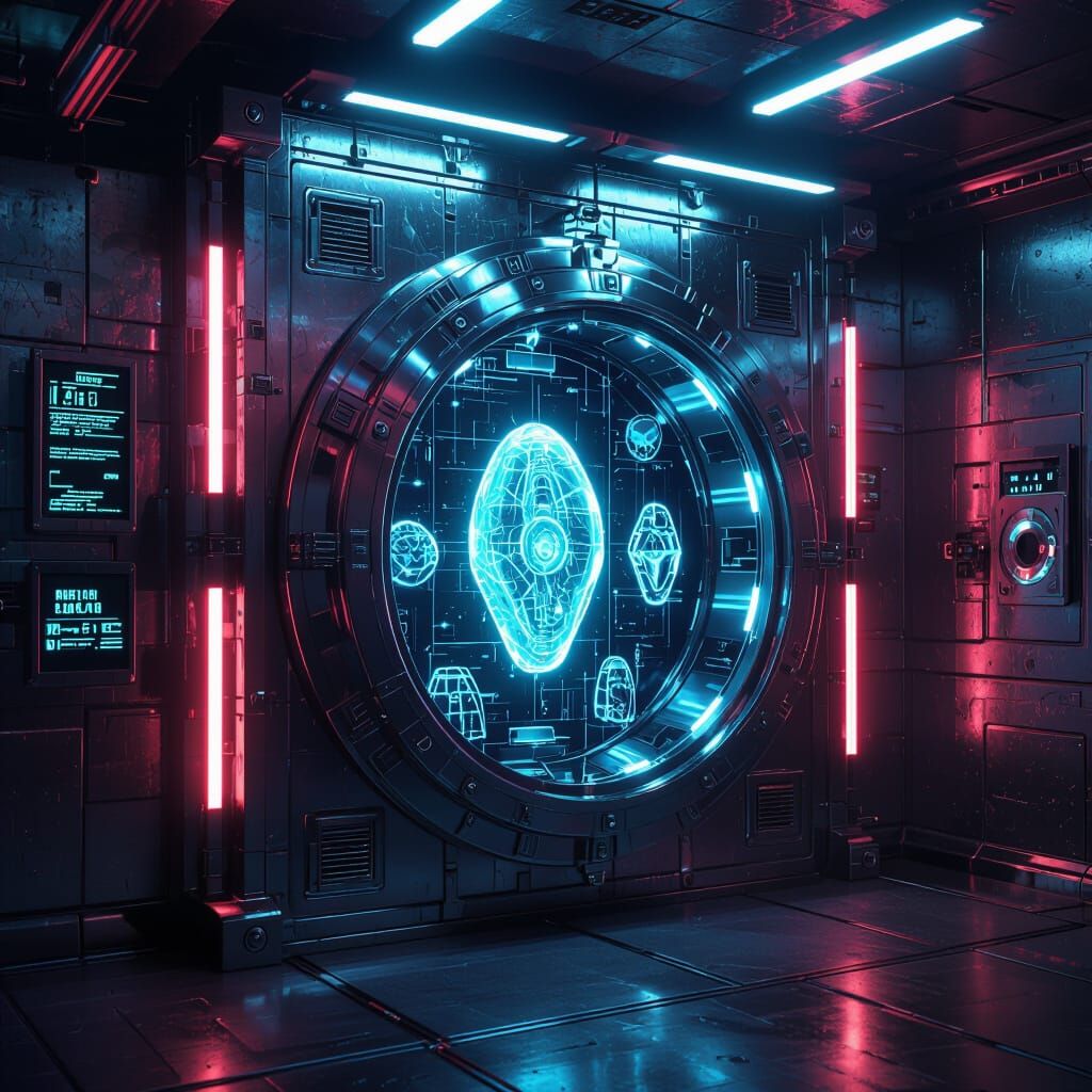 High-Tech Vault Box Holding Alien Artifacts