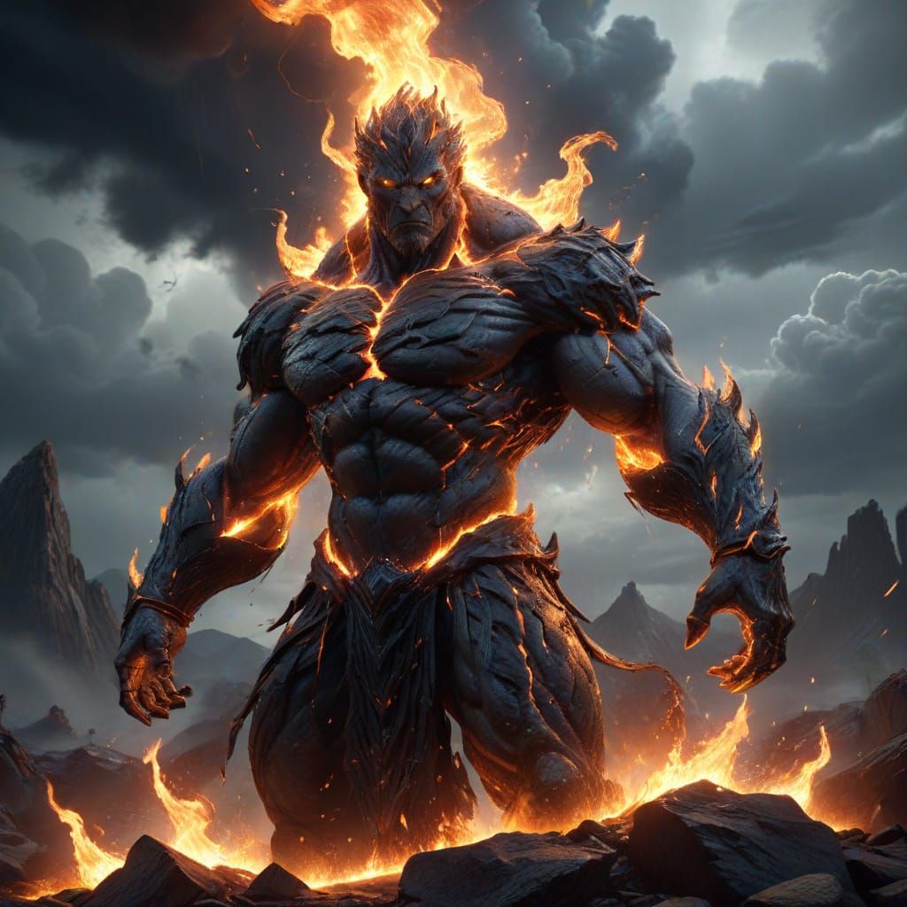 Majestic Fire God with Epic Powers