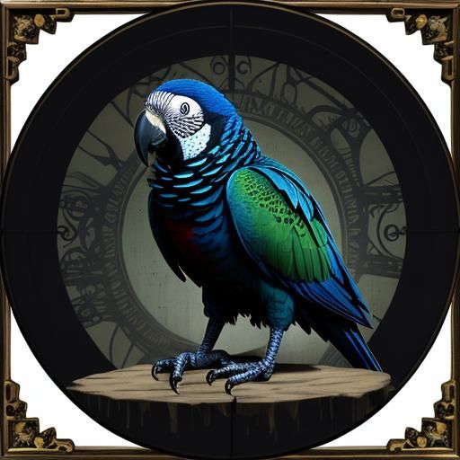 Gigeresque Parrot: A Dark Hyperdetailed Masterpiece