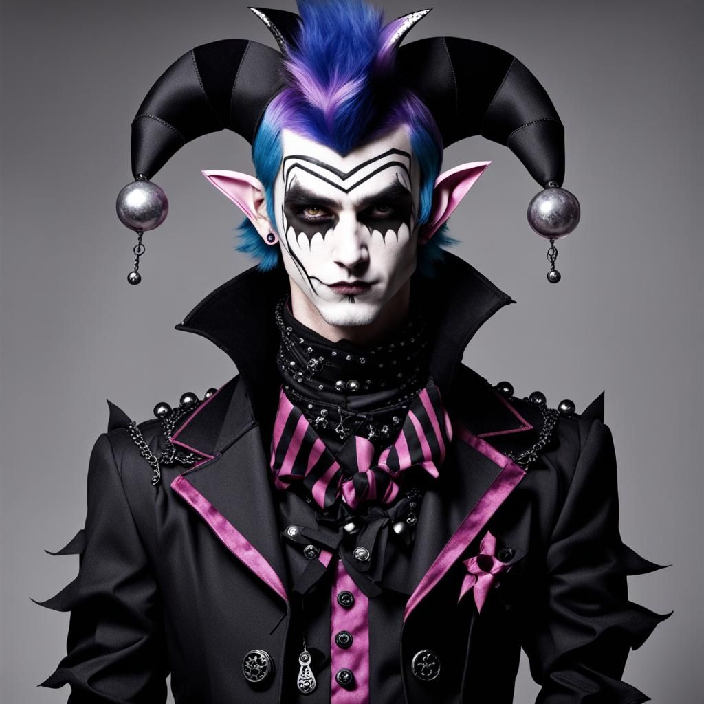 Anime Punk Goth Halloween Jester Character