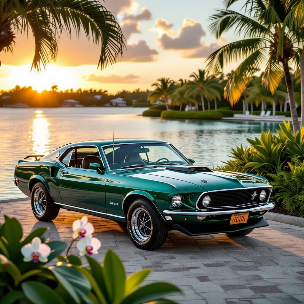 Emerald Green 1969 Mustang Mach 1 by Crystal Lagoon