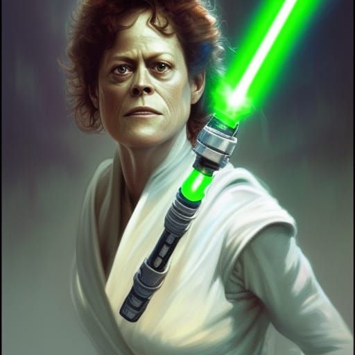 Jedi Master Portrait in Digital Art Style