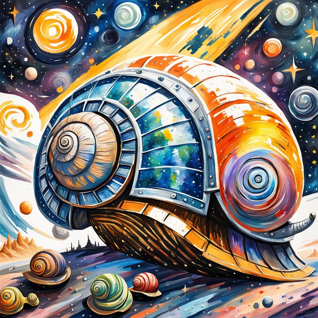 Gothic Star Wars Snail Battleship in Space