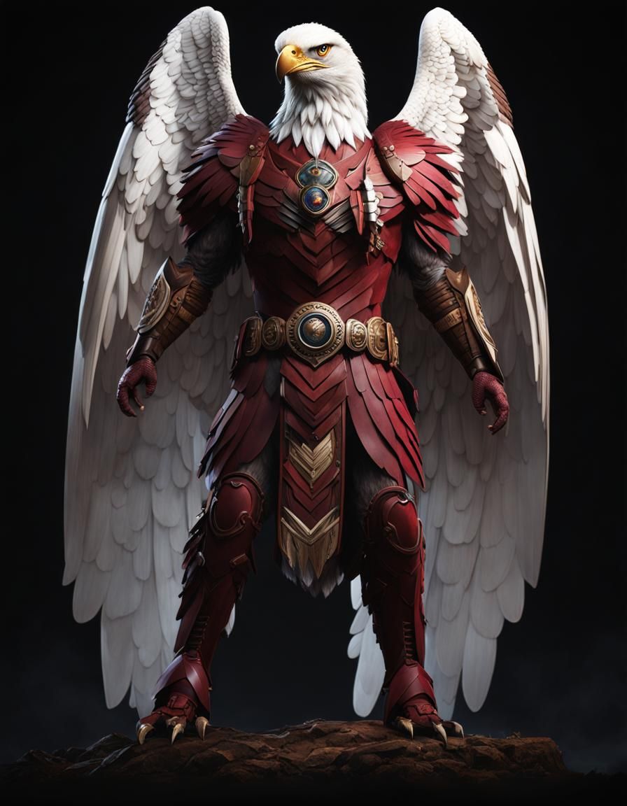 Aarakocra Druid in Mountain Forest with Hawk Plumage