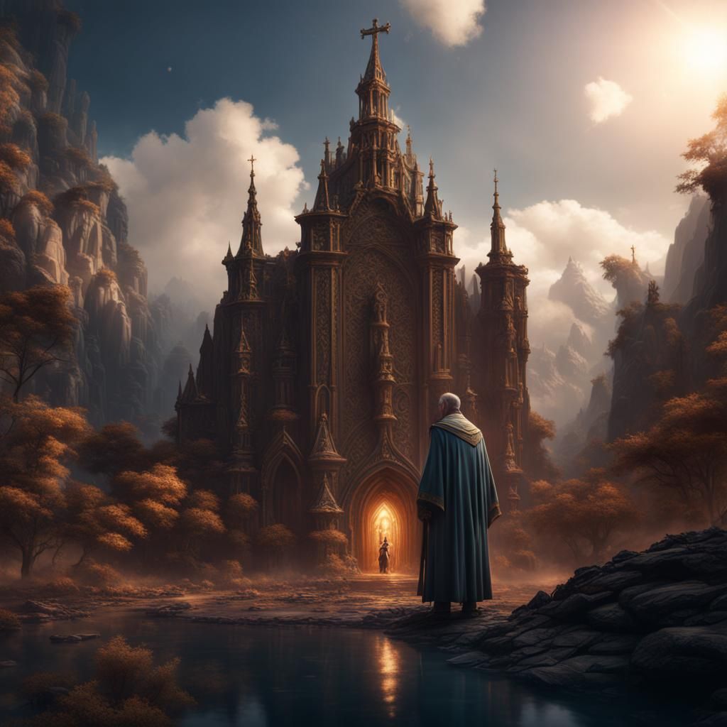Detailed Matte Painting of a Priest