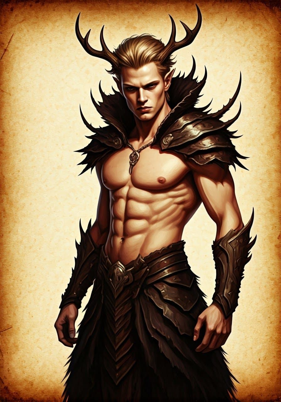 Sensual Nordic Model as Demon in the Style of Frazetta