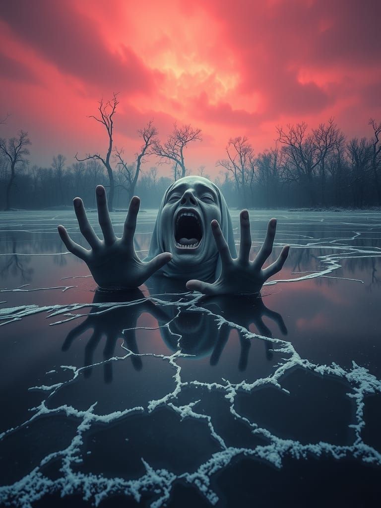 Frozen Terror in a Winter Landscape