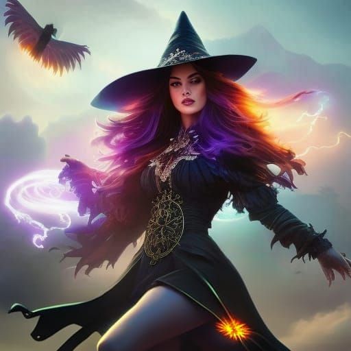 Detailed Portrait of a Lightning Witch