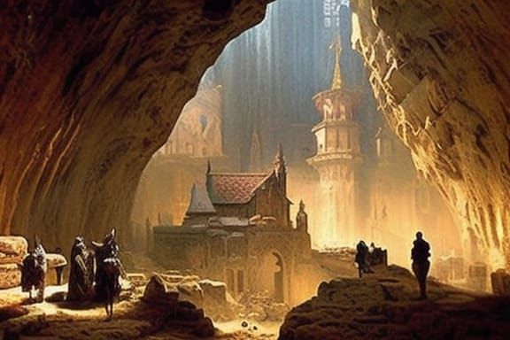 Medieval Village Carved in Stone Cave